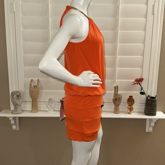 Cache Halter Mini Dress Orange - Picture 2 of 10